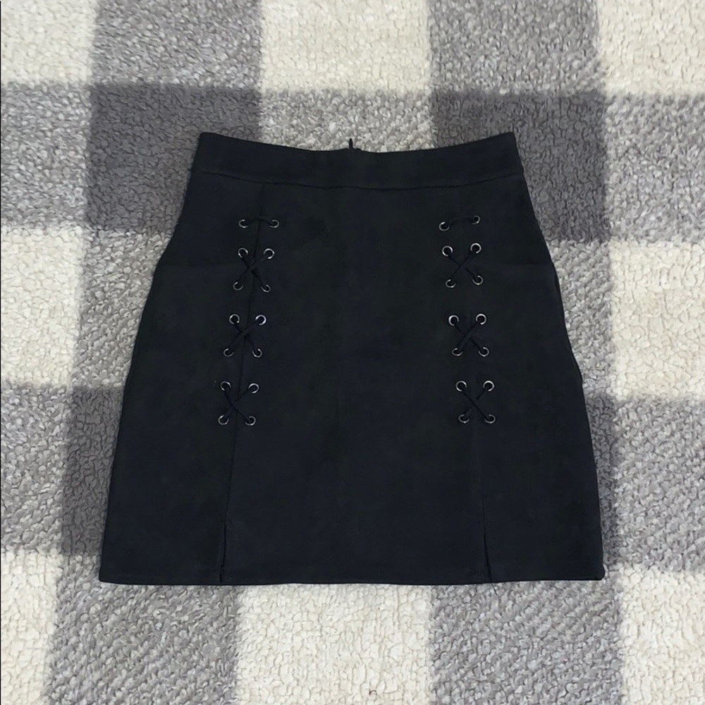 Black mini skirt